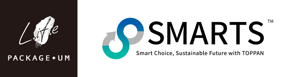 L・IF・E PACKAGE◆UMのロゴ、SMARTSのロゴ