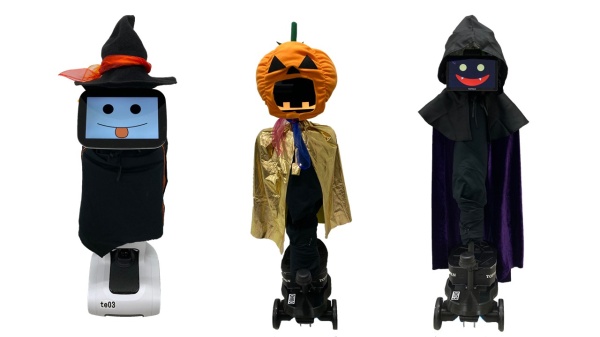 Three types of “Robomon” robot monsters in Halloween costumes