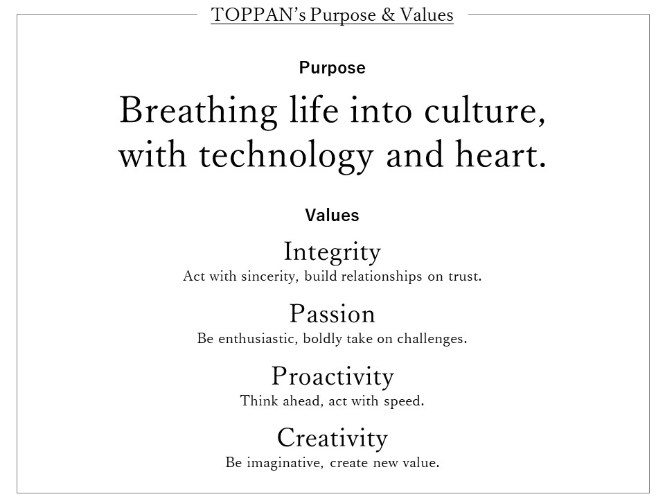 Toppan Defines Purpose & Values