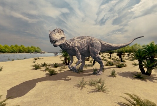 足跡化石からイメージ喚起させるVR映像